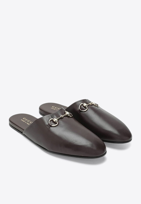 Gucci Horsebit Leather Mules Dark Brown 850140AAEA4/R_GUC-2270