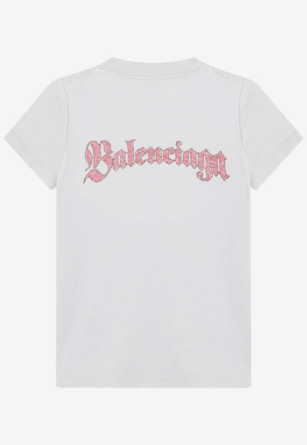 Balenciaga Graphic Print Crewneck T-shirt White 850263TTVH6/R_BALEN-9012