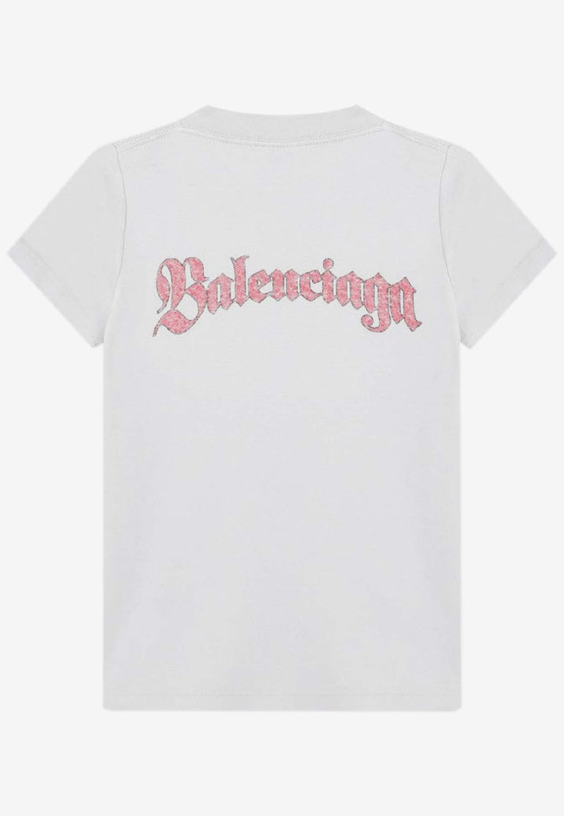 Balenciaga Graphic Print Crewneck T-shirt White 850263TTVH6/R_BALEN-9012