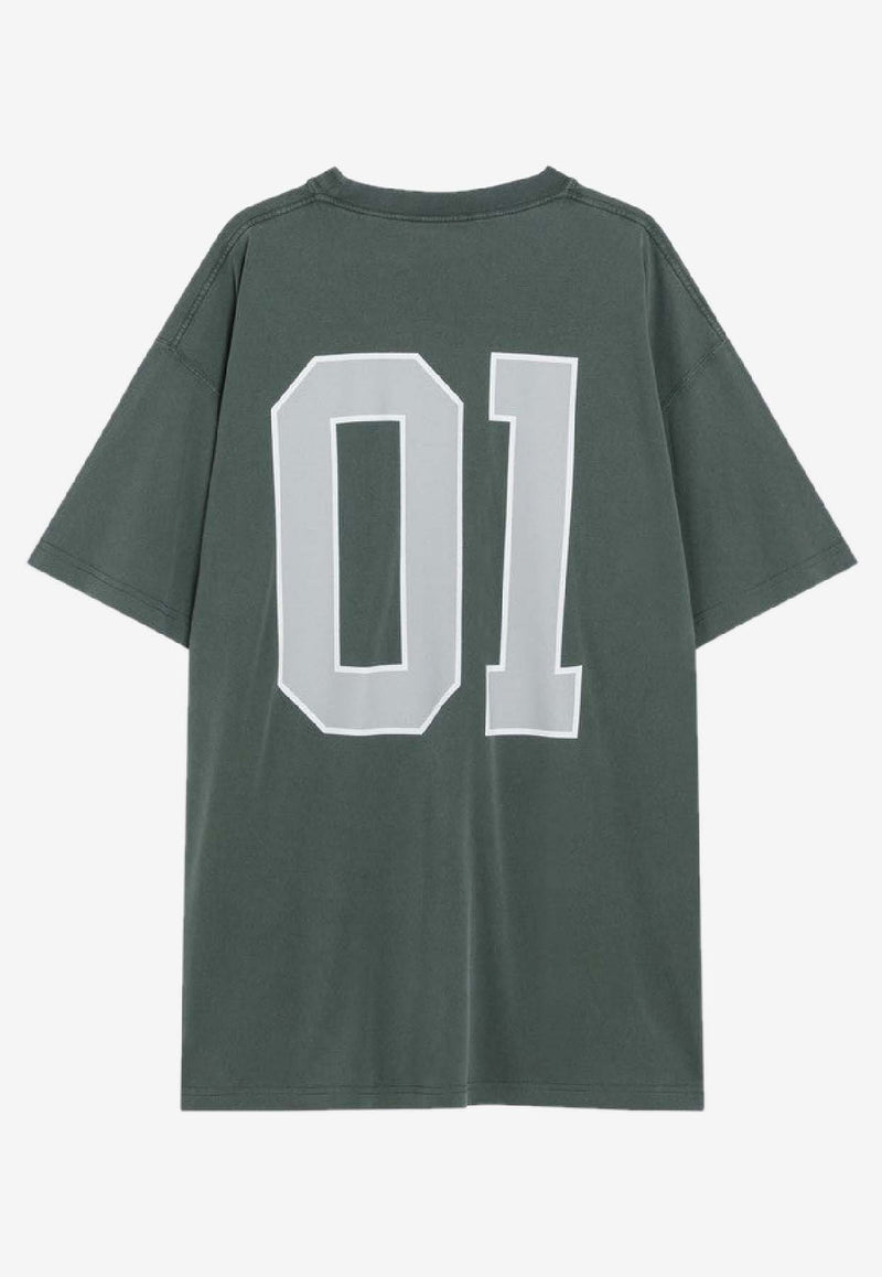 Balenciaga Basket Ball Logo T-shirt Green 850353TTVG2/R_BALEN-6399