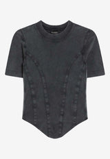 Balenciaga Corset-Style Cropped T-shirt Black 850458TTVF6/R_BALEN-1055