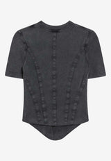 Balenciaga Corset-Style Cropped T-shirt Black 850458TTVF6/R_BALEN-1055