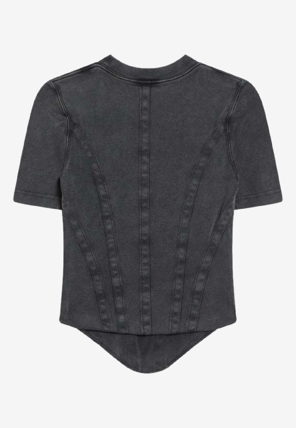 Balenciaga Corset-Style Cropped T-shirt Black 850458TTVF6/R_BALEN-1055