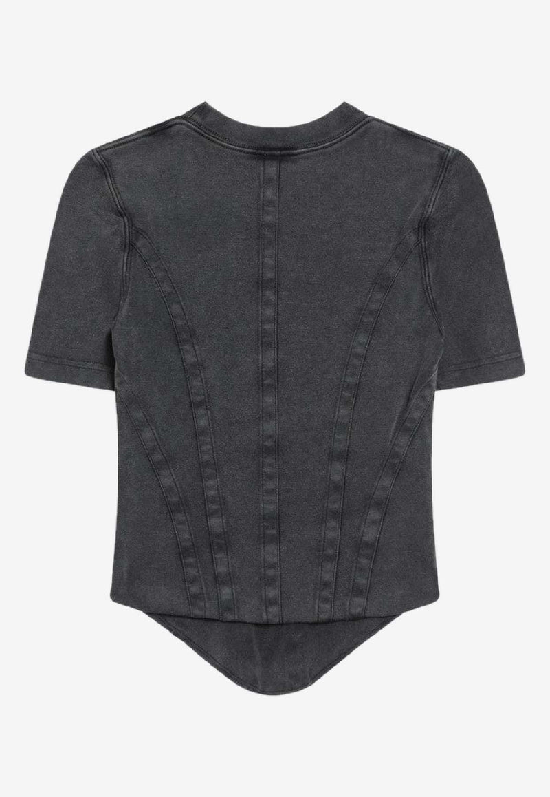 Balenciaga Corset-Style Cropped T-shirt Black 850458TTVF6/R_BALEN-1055