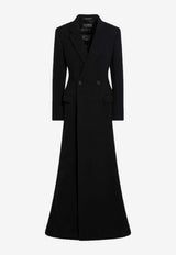 Balenciaga Maxi Wool-Blend Double-Breasted Coat Black 850599TTU07/R_BALEN-1000