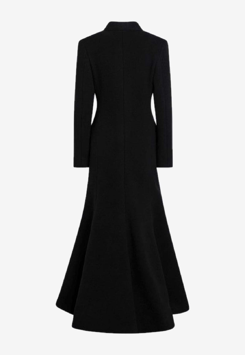 Balenciaga Maxi Wool-Blend Double-Breasted Coat Black 850599TTU07/R_BALEN-1000