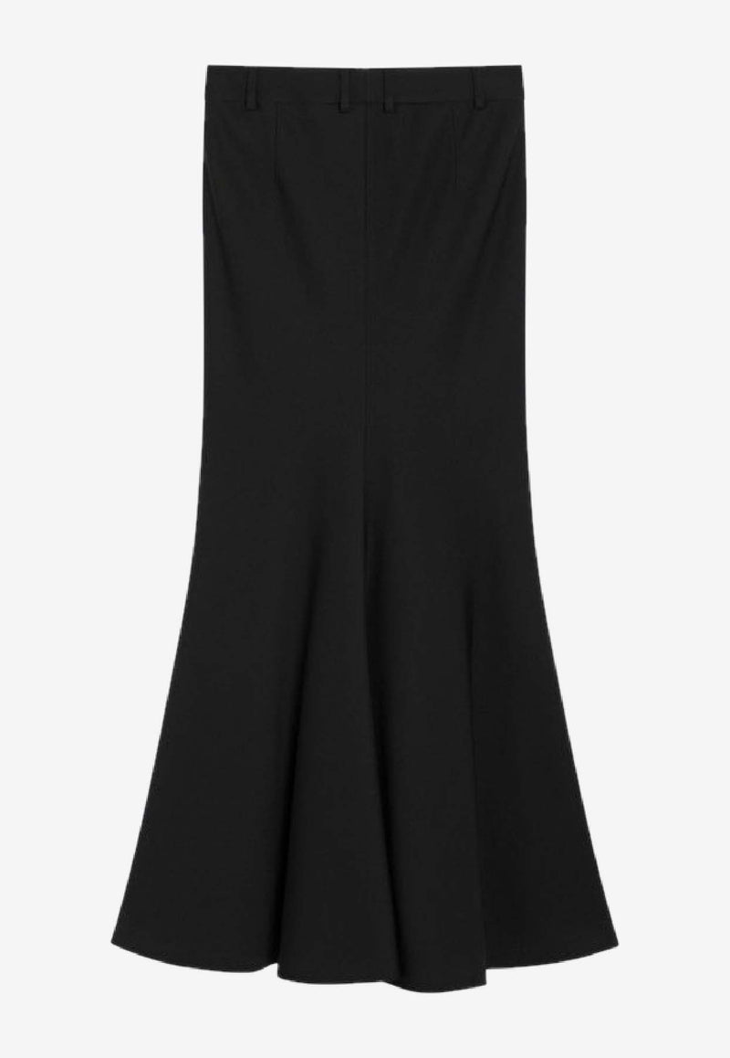 Balenciaga Wool Flared Maxi Skirt Black 850662TJT21/R_BALEN-1000