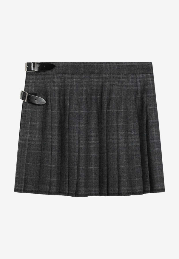 Balenciaga Shadow-Effect Tartan Check Mini Skirt Gray 850673TQT01/R_BALEN-1240