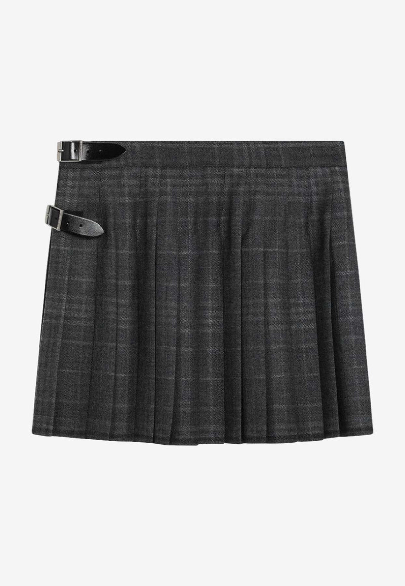 Balenciaga Shadow-Effect Tartan Check Mini Skirt Gray 850673TQT01/R_BALEN-1240