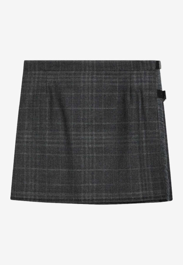 Balenciaga Shadow-Effect Tartan Check Mini Skirt Gray 850673TQT01/R_BALEN-1240