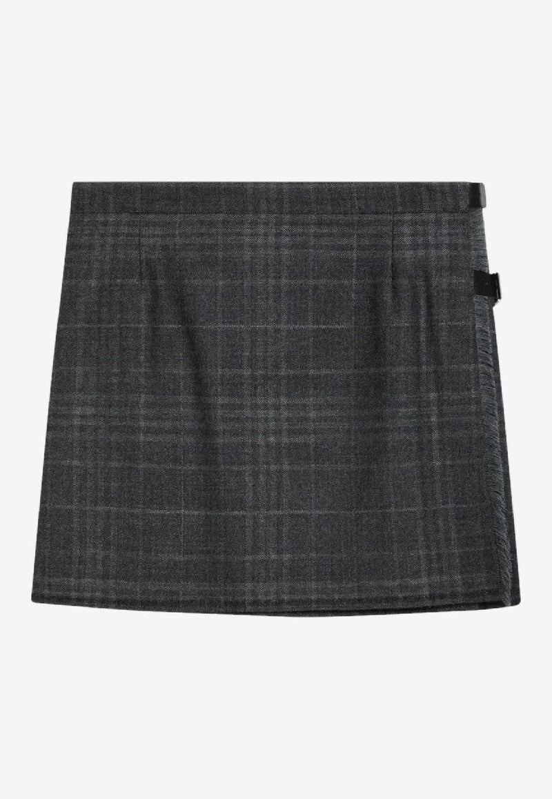 Balenciaga Shadow-Effect Tartan Check Mini Skirt Gray 850673TQT01/R_BALEN-1240