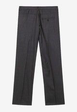 Balenciaga Pinstripe Wool Tailored Pants Gray 850705TPT05/R_BALEN-1360