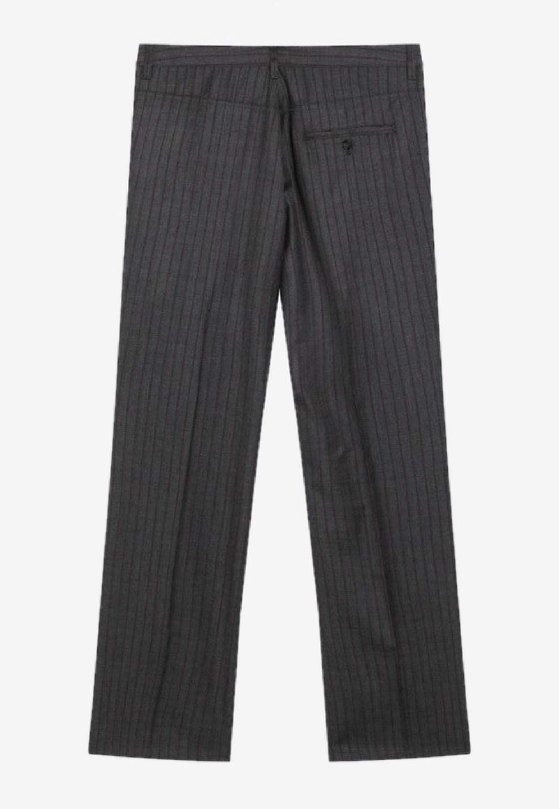 Balenciaga Pinstripe Wool Tailored Pants Gray 850705TPT05/R_BALEN-1360