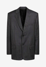 Balenciaga Pinstripe Wool Single-Breasted Blazer Gray 850763TPT05/R_BALEN-1360