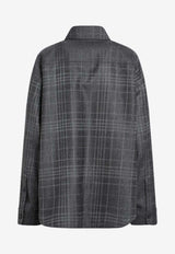 Balenciaga Tartan Check Long-Sleeved Shirt Gray 850866TQT01/R_BALEN-1240