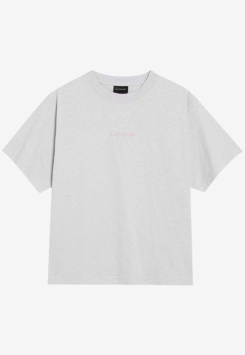 Balenciaga Logo Print Crewneck shirt White 850990TTVJ1/R_BALEN-2420