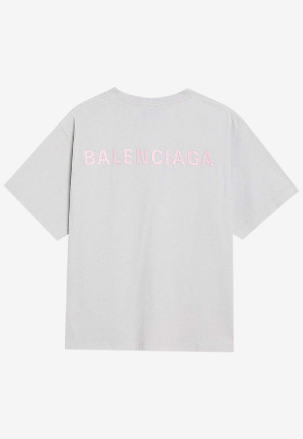 Balenciaga Logo Print Crewneck shirt White 850990TTVJ1/R_BALEN-2420