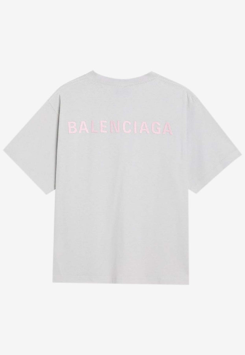 Balenciaga Logo Print Crewneck shirt White 850990TTVJ1/R_BALEN-2420