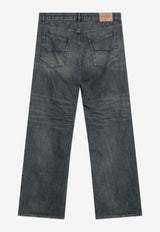 Balenciaga Logo Patch Straight-Leg Pants Blue 851351TTW76/R_BALEN-3394