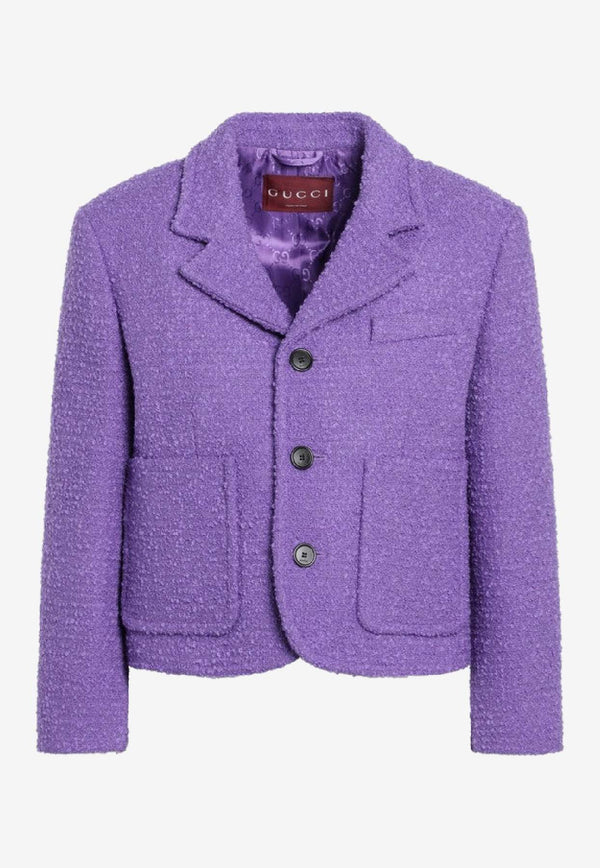 Gucci Bouclé Cropped Jacket  Purple 851582Z7AWX/R_GUC-5007