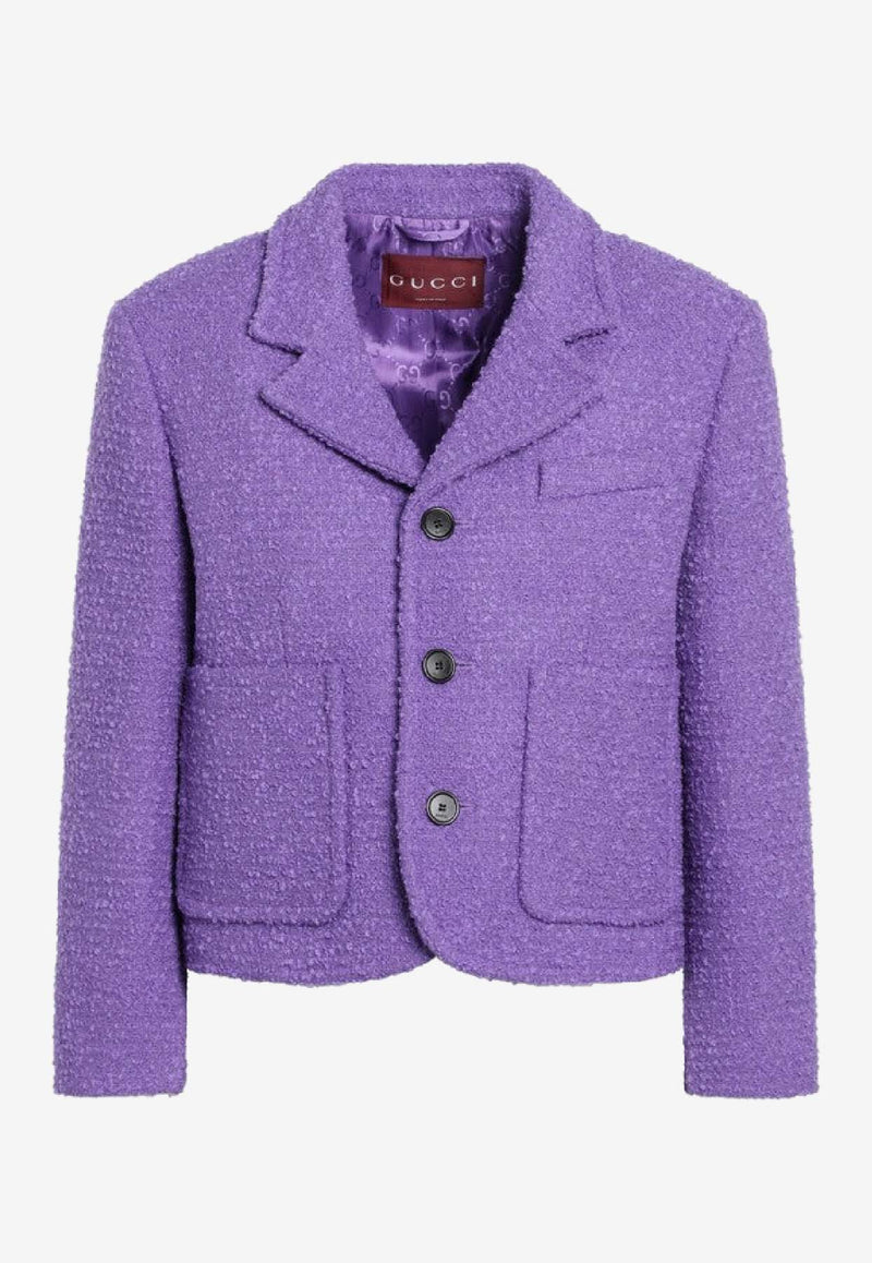 Gucci Bouclé Cropped Jacket  Purple 851582Z7AWX/R_GUC-5007
