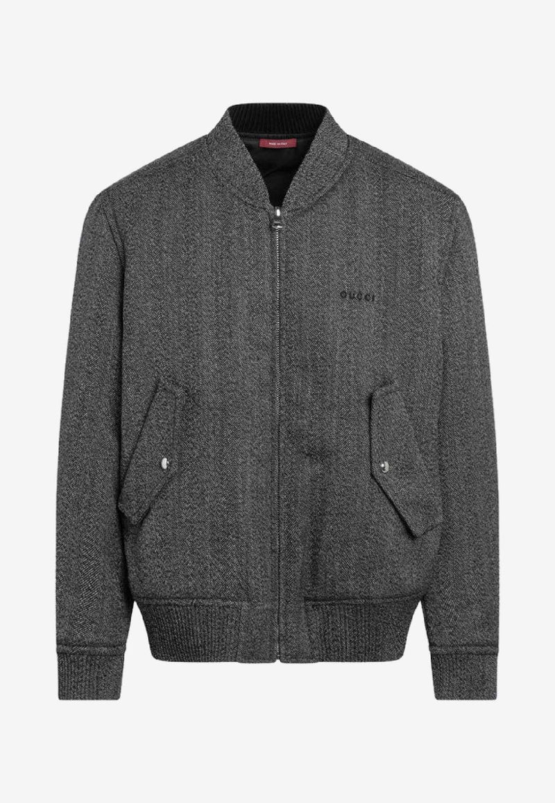 Gucci Zip-Up Bomber Jacket Gray 851637ZATIK/R_GUC-9024