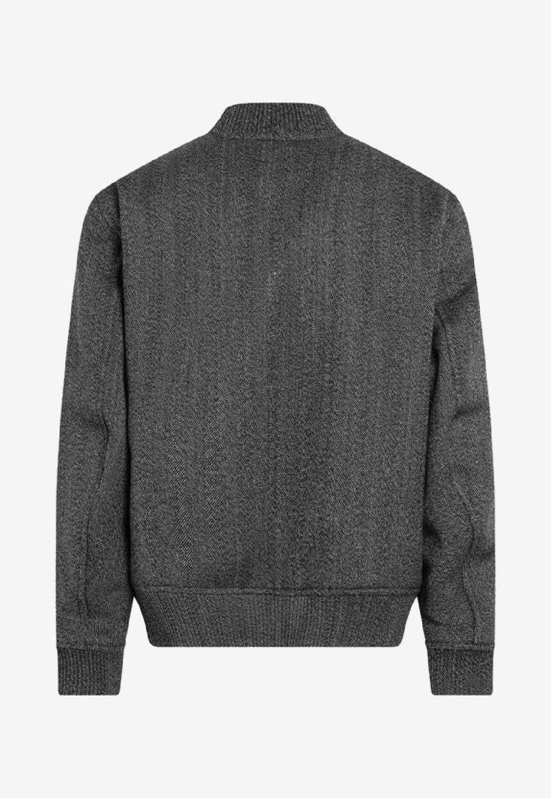 Gucci Zip-Up Bomber Jacket Gray 851637ZATIK/R_GUC-9024