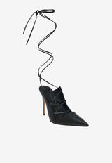 Alexander McQueen Ghillie 105 Wraparound Lace Leather Pumps Black 852022WHAEZ 1000