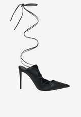 Alexander McQueen Ghillie 105 Wraparound Lace Leather Pumps Black 852022WHAEZ 1000
