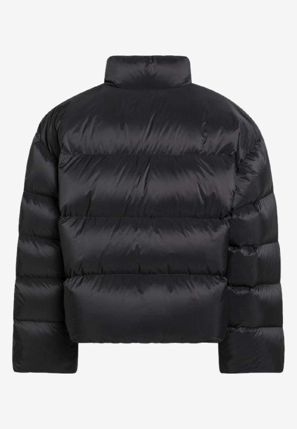 Balenciaga Logo Printed Down Jacket Black 852049TNO12/R_BALEN-1000