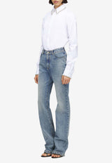 Alexander McQueen Crystal Embroidered Long-Sleeved Shirt White 852240QAABS 9000