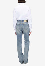 Alexander McQueen Crystal Embroidered Long-Sleeved Shirt White 852240QAABS 9000