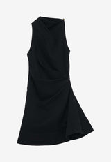 Alexander McQueen Asymmetric Mini Denim Dress Black 852270QMAD2 1000