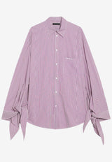 Balenciaga Striped Loose Shirt  Purple 852322TGM02/R_BALEN-5075