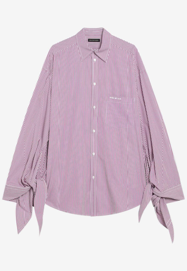Balenciaga Striped Loose Shirt  Purple 852322TGM02/R_BALEN-5075