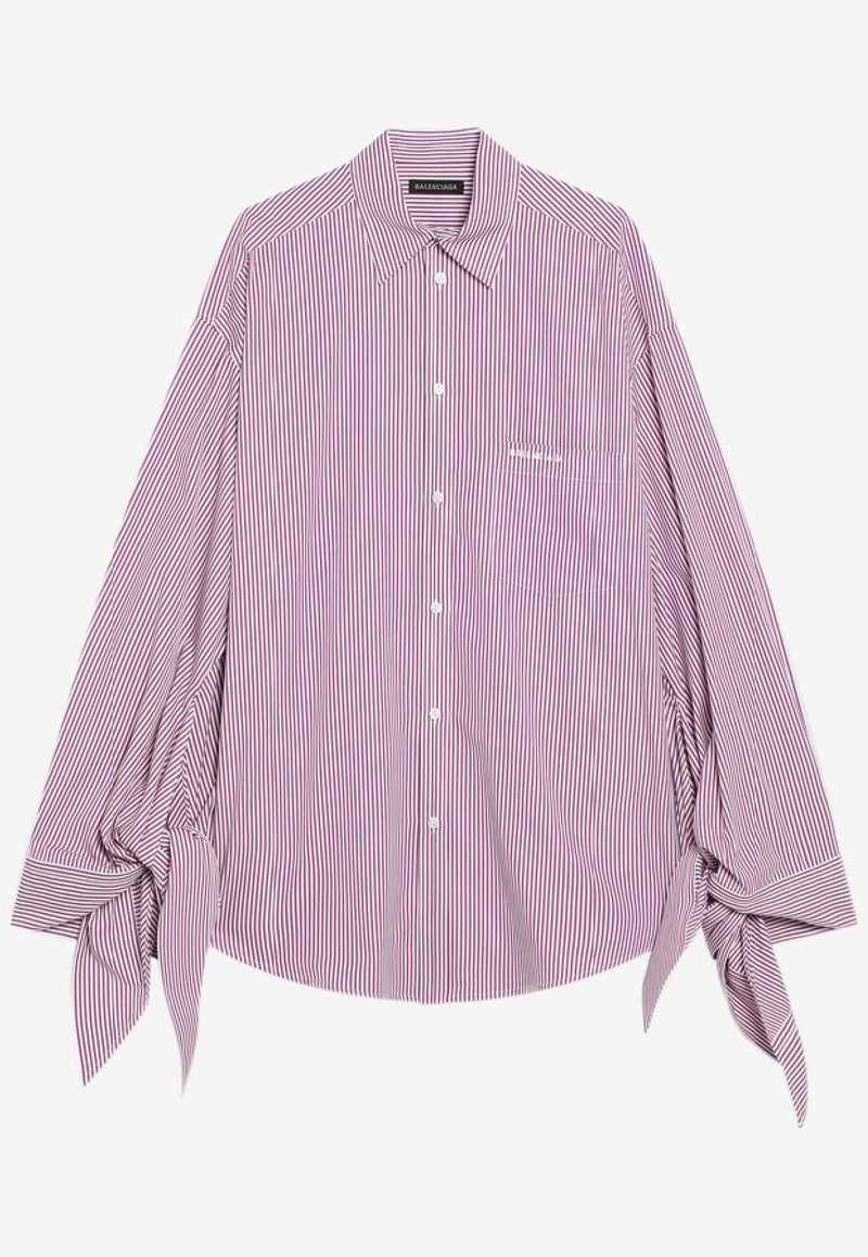 Balenciaga Striped Loose Shirt  Purple 852322TGM02/R_BALEN-5075