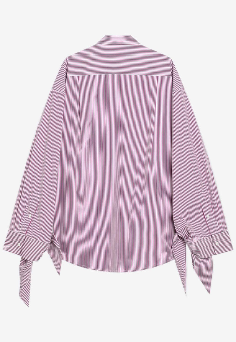 Balenciaga Striped Loose Shirt  Purple 852322TGM02/R_BALEN-5075