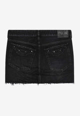 Balenciaga Washed Mini Denim Skirt  Black 852324TTW67/R_BALEN-1037