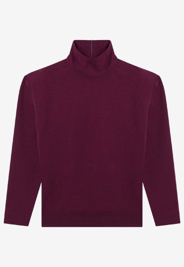 Saint Laurent High-Neck Boxy Sweater Purple 852468Y36SW/R_YSL-5022