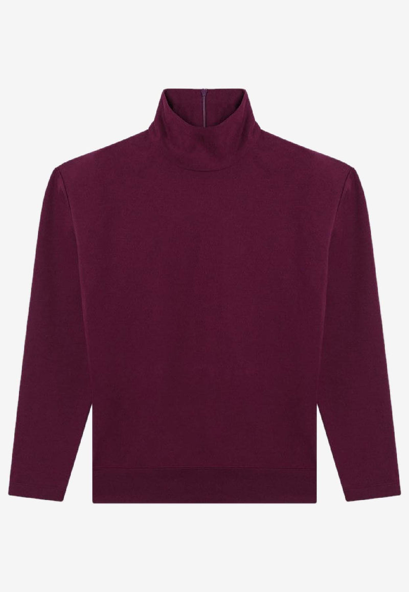 Saint Laurent High-Neck Boxy Sweater Purple 852468Y36SW/R_YSL-5022