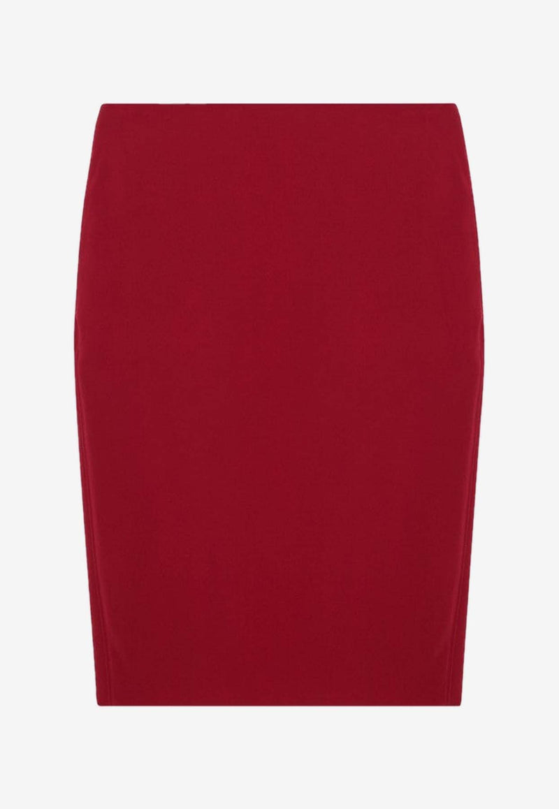 Saint Laurent Satin Pencil Skirt Red 852654Y5J19/R_YSL-6054