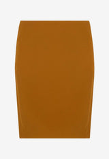 Saint Laurent Satin Pencil Skirt Yellow 852654Y5J19/R_YSL-7746