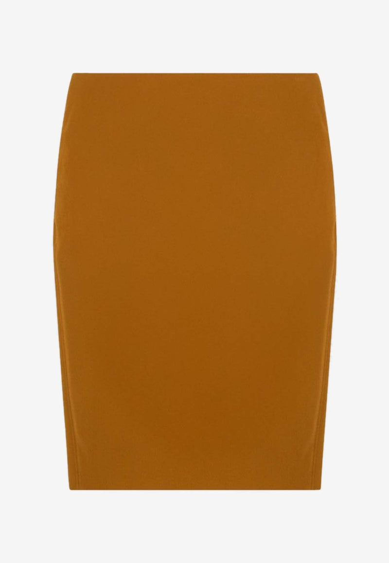 Saint Laurent Satin Pencil Skirt Yellow 852654Y5J19/R_YSL-7746