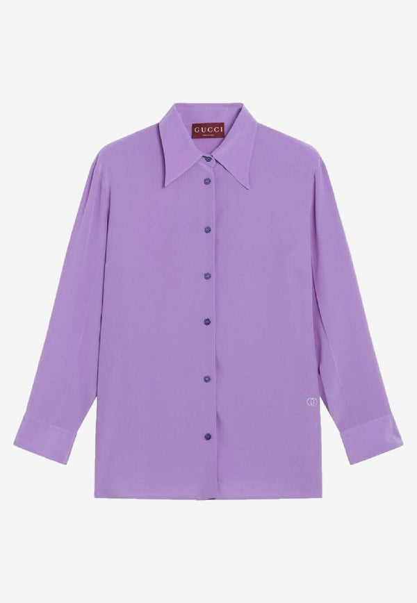 Gucci Buttoned Silk Shirt Purple 853004Z7AXX/R_GUC-5007