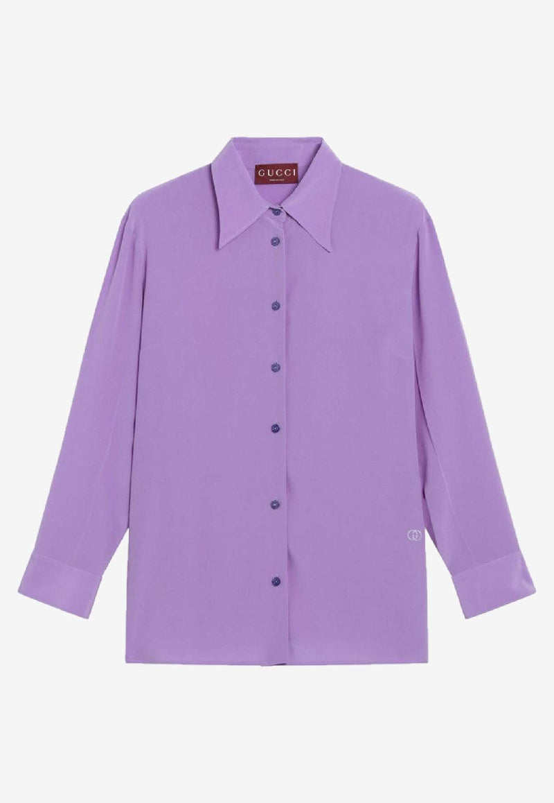 Gucci Buttoned Silk Shirt Purple 853004Z7AXX/R_GUC-5007