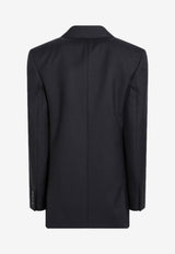 Saint Laurent Wool Double-Breasted Blazer Midnight Blue 853433Y405W/R_YSL-4141