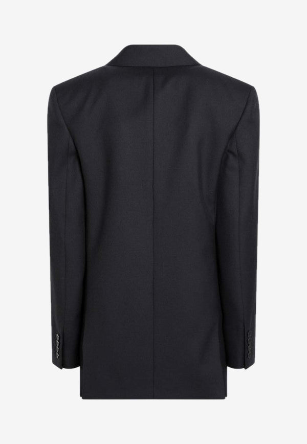 Saint Laurent Wool Double-Breasted Blazer Midnight Blue 853433Y405W/R_YSL-4141