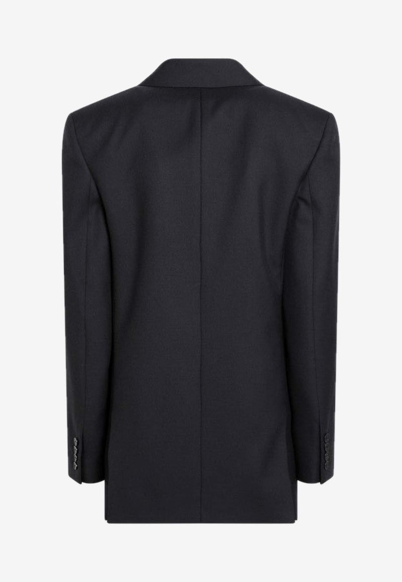 Saint Laurent Wool Double-Breasted Blazer Midnight Blue 853433Y405W/R_YSL-4141