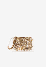 Alexander McQueen Mini Crystal Embroidery Jeweled Clutch Bag Cream 85484817HLO 7050