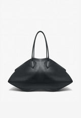 Alexander McQueen Maxi Manta Calf Leather Shoulder Bag Black 8559961VDXA 1000